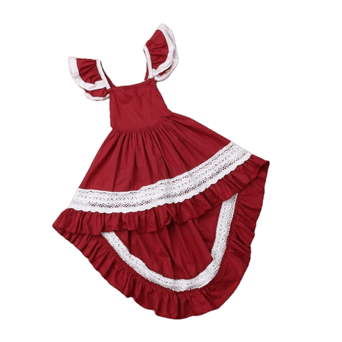Pageant Toddler Ruffle Lace Sleeveless Party Dress For Girls