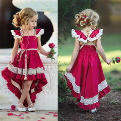 Pageant Toddler Ruffle Lace Sleeveless Party Dress For Girls