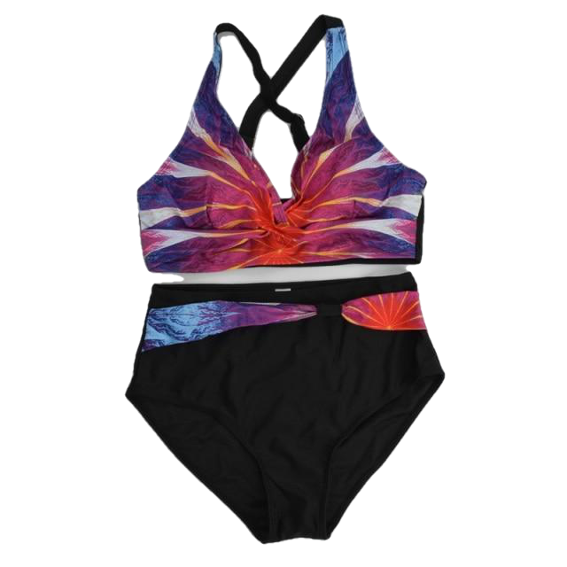 Fashionable Hot Girls' High Waist Push Up Swimsuit With Floral Print Plus Size