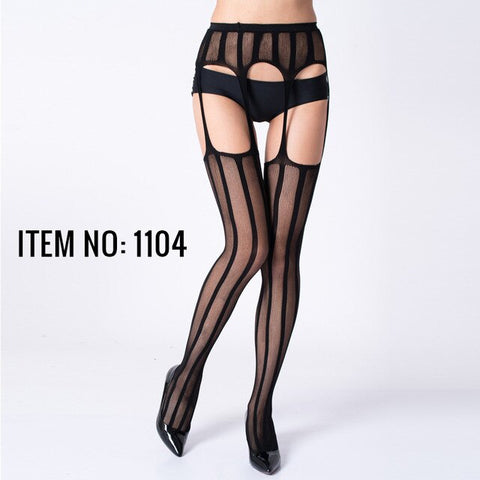 Sexy Ladies Stretch Openwork Lace Stockings With Embroidery