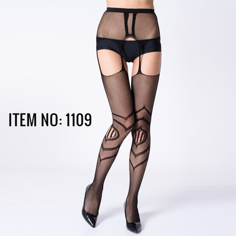 Sexy Ladies Stretch Openwork Lace Stockings With Embroidery