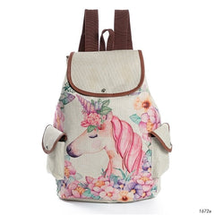 Lovely Cat Printed Canvas School Backpack For Teenager - Sheseelady