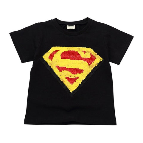 T-shirt décontracté en coton réversible pour enfants unisexe