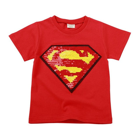 T-shirt décontracté en coton réversible pour enfants unisexe