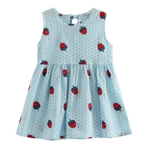 Flower Print Cotton And Linen Floral Dress Baby Girl