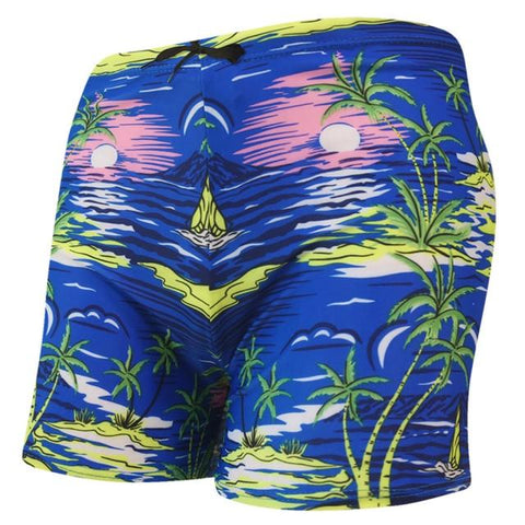 Fashionable Men's Print Swimming Trunks For Pool Beach