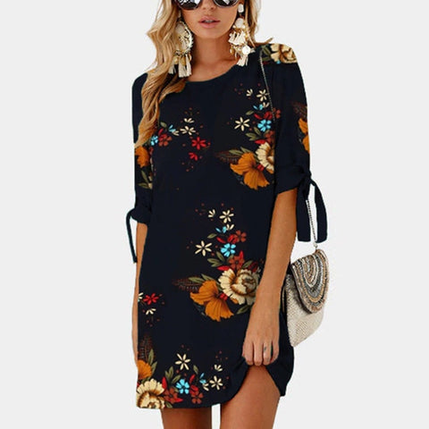 Summer Stylish Ladies' Floral Print Loose Chiffon Sundress