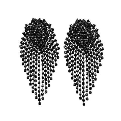 Novo design de strass brincos de borla longa de alta qualidade Bohemian big dangle brincos para mulheres joias da moda