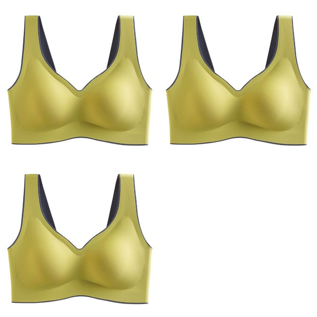 Breathable Shock-proof Women's Seamless Push Up Latex Bra