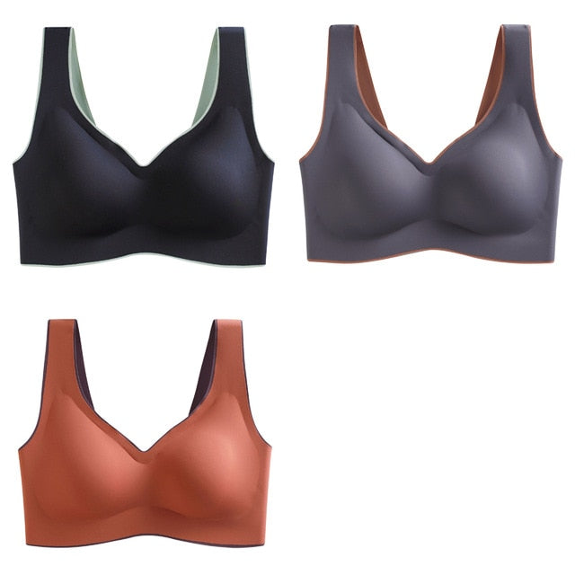 Breathable Shock-proof Women's Seamless Push Up Latex Bra