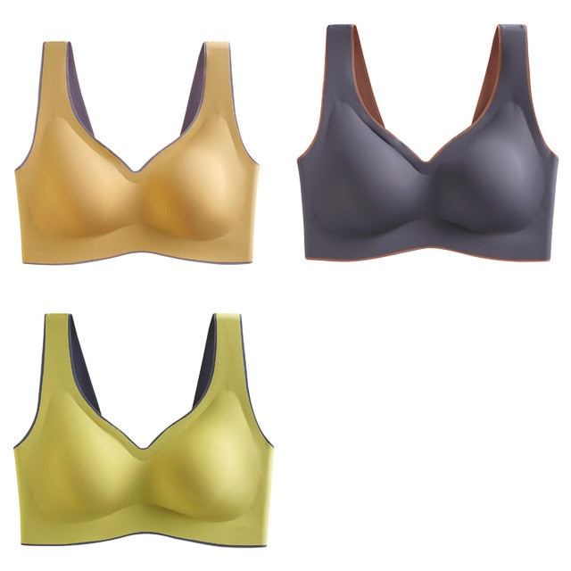 Breathable Shock-proof Women's Seamless Push Up Latex Bra