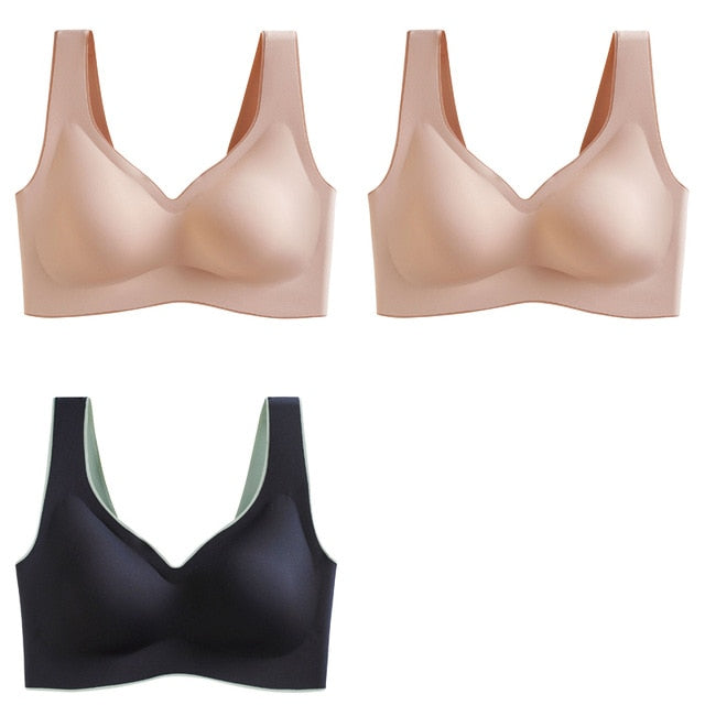 Breathable Shock-proof Women's Seamless Push Up Latex Bra