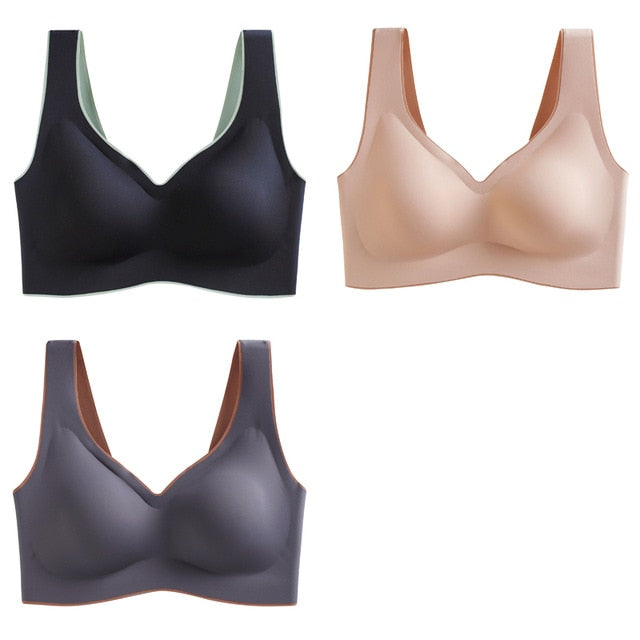 Breathable Shock-proof Women's Seamless Push Up Latex Bra