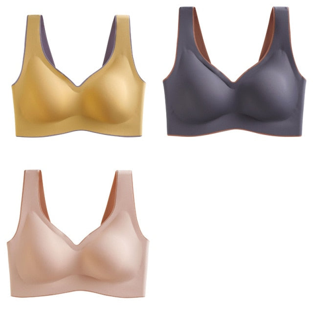 Breathable Shock-proof Women's Seamless Push Up Latex Bra