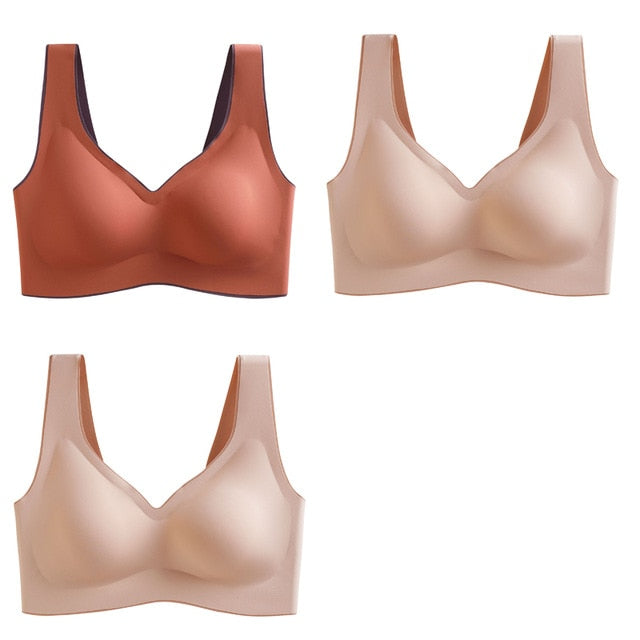 Breathable Shock-proof Women's Seamless Push Up Latex Bra