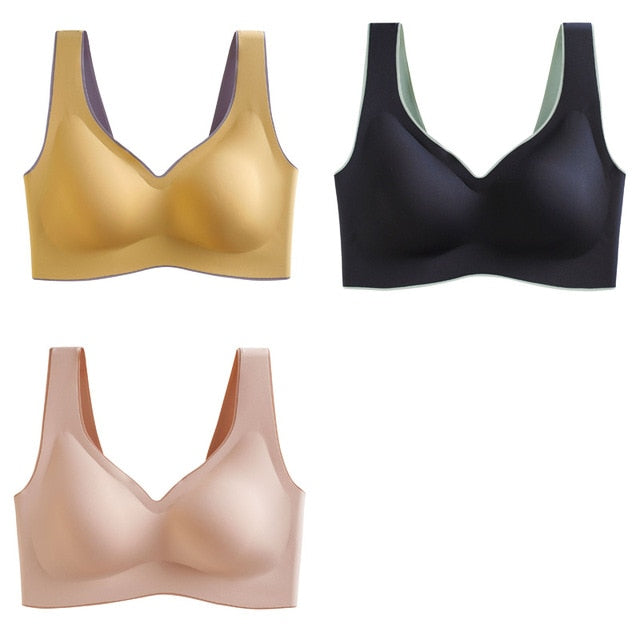 Breathable Shock-proof Women's Seamless Push Up Latex Bra