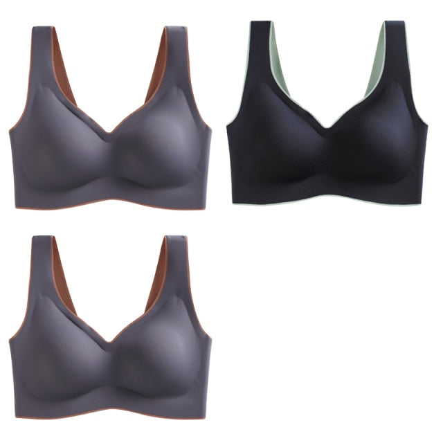 Breathable Shock-proof Women's Seamless Push Up Latex Bra