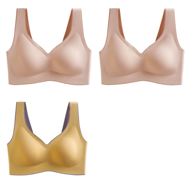 Breathable Shock-proof Women's Seamless Push Up Latex Bra