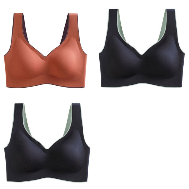 Breathable Shock-proof Women's Seamless Push Up Latex Bra