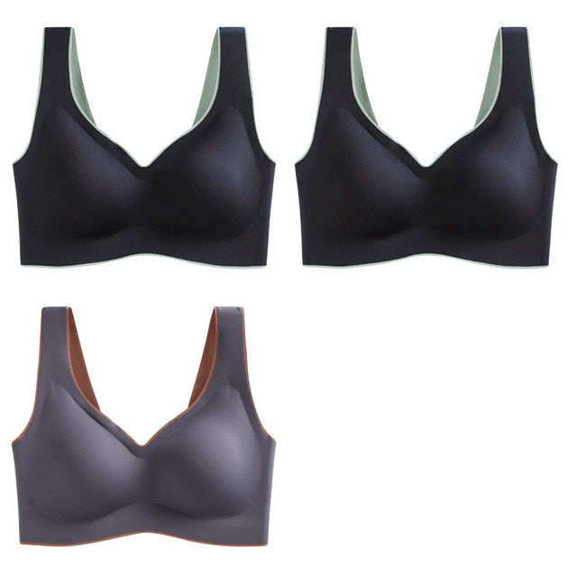 Breathable Shock-proof Women's Seamless Push Up Latex Bra