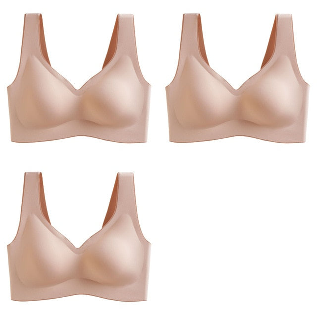 Breathable Shock-proof Women's Seamless Push Up Latex Bra