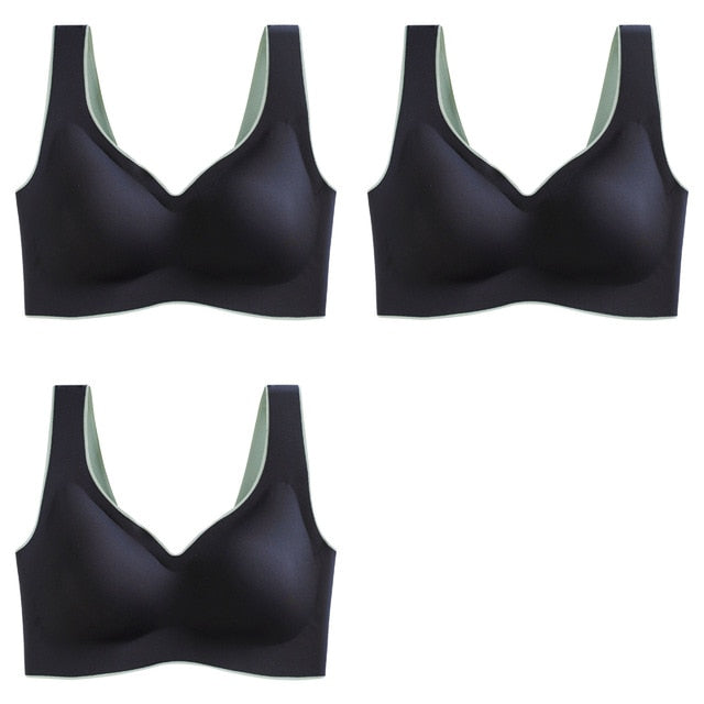 Breathable Shock-proof Women's Seamless Push Up Latex Bra