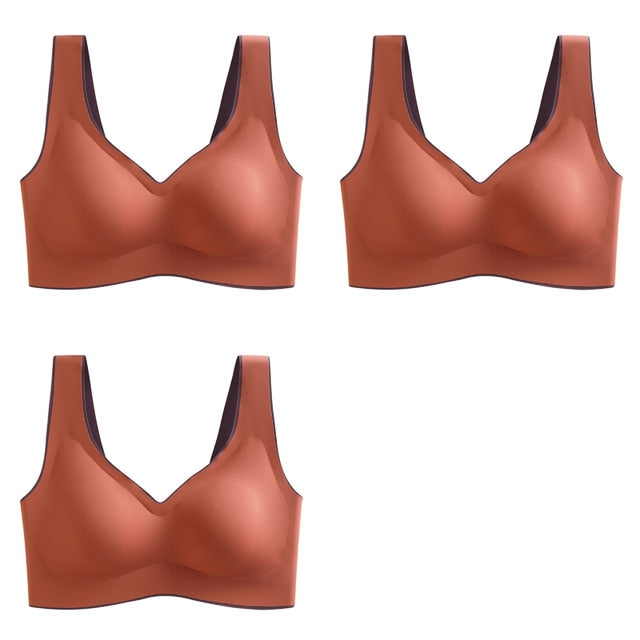 Breathable Shock-proof Women's Seamless Push Up Latex Bra