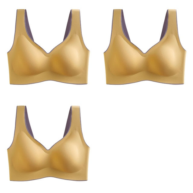 Breathable Shock-proof Women's Seamless Push Up Latex Bra