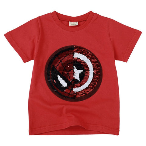 Licorne et Magic Sequin Cotton T-shirts décontractés pour les enfants Unisex