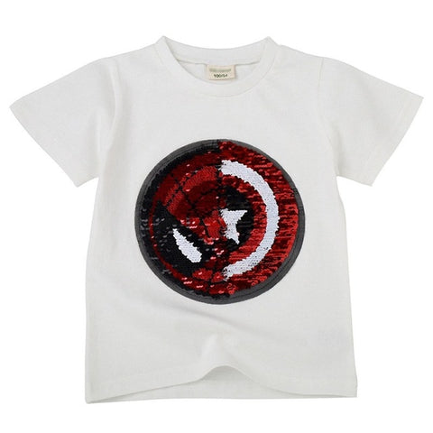 Summer Chic Casual Reversible Cotton Print T-shirt For Kids