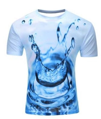 T-shirt à manches courtes à imprimé 3D mobile Water Drop Homme