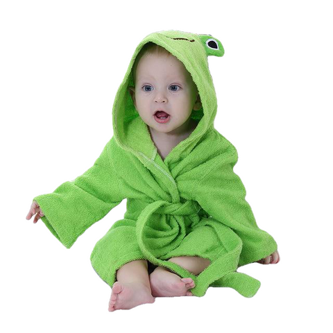2-6 Year Baby Robe Cartoon Hoodies Girl Boys Sleepwear Good Quality Bath Towels Kids Soft Bathrobe Pajamas Children'S Clothing - Sheseelady