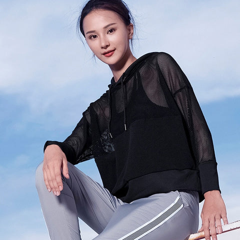 Mesh Sport Shirt For Women Yoga Top Quick Dry Fitness Sports Gym Long Sleeve Jacket Activewear