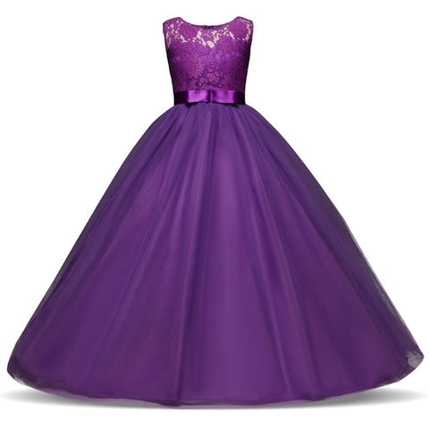 Stylish Sweet Girls' Lace Ball Gowns With Embroidery