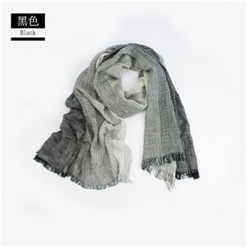 Winter Stylish Men's Striped Soft Warm Scarf With Tassel