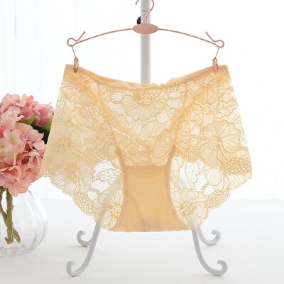 Sexy Hollow Out Floral Embroidery Lace Briefs Women With L-5Xl For Ladies