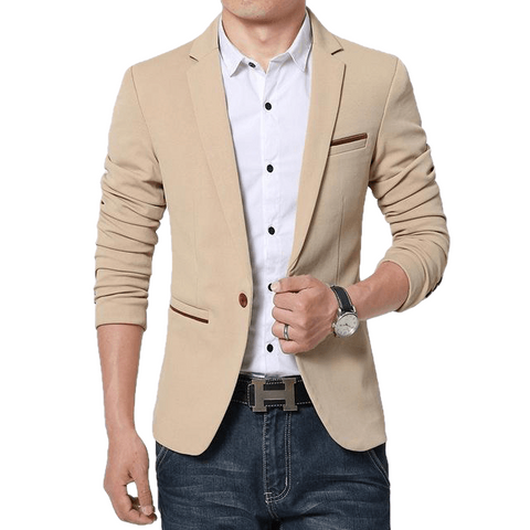 Homens De Luxo High Quality Cotton Slim Fit Men Suit