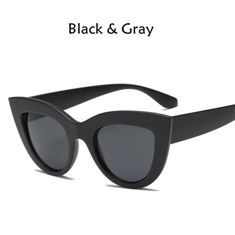 New Cat Eye Women Sunglasses Tinted Color Lens Men Vintage Shaped Sun Glasses Female Eyewear Blue Brand Designer