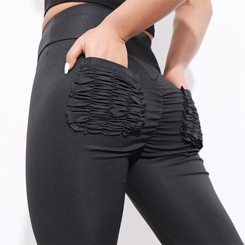 Trendy Sexy Women's High Waist Push Up Fitness Leggings With Pockets