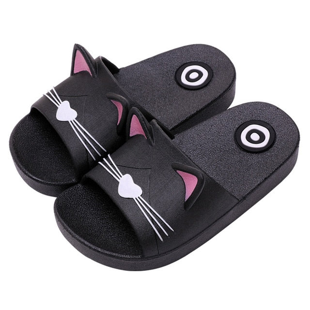 Cartoon Cat Kids Soft Slippers For Home Floor - Sheseelady