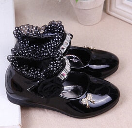 Princesa Lace Pu Leather Cute Bow-Knot Shoes