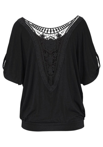 Vintage Casual Women's Hollow Out Lace Blouses For Summer