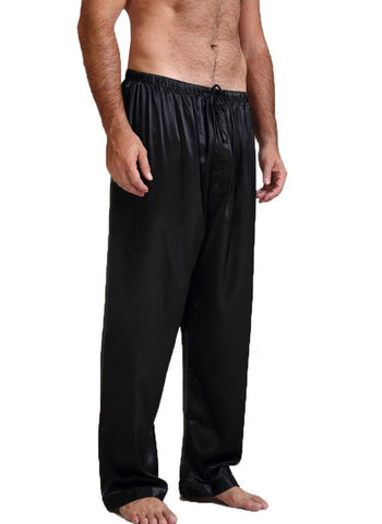 Men'S Silk Satin Pajamas Pants Lounge Sleep Bottoms