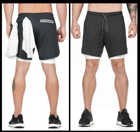 Fashionable Quick-drying Men's Double-layer Running Shorts
