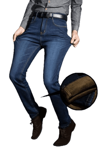 Calças jeans quentes masculinas de alta qualidade outono inverno reunindo jeans macios masculinos