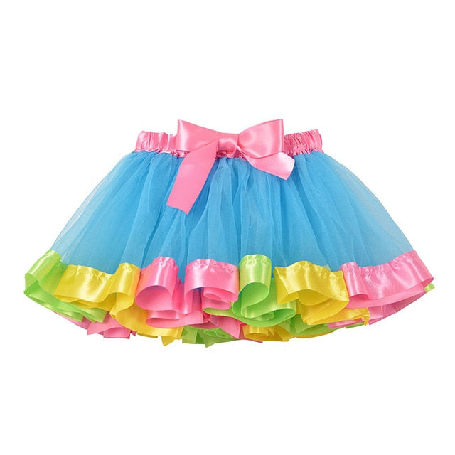 3M-8T Princess And Rainbow Tulle Skirts For Girls - Sheseelady