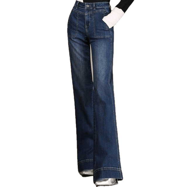Elastic High Waist Pants Trousers Long Jeans - Sheseelady