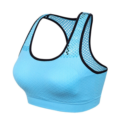 Shockproof Quick-drying Women's Wireless Mesh Push Up Sports Bras