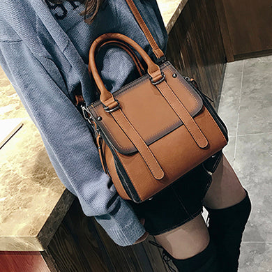 Retro Casual Female Zippered Quality Soft Leather Shoulder Bags