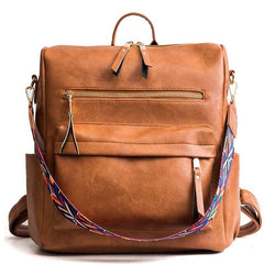 High Quality Pu Leather Rucksack Backpack With Silt Pocket - Sheseelady